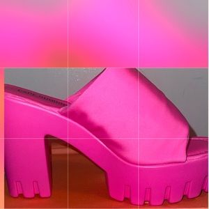 Pink Barbie Cape Robbin chunky platform heels